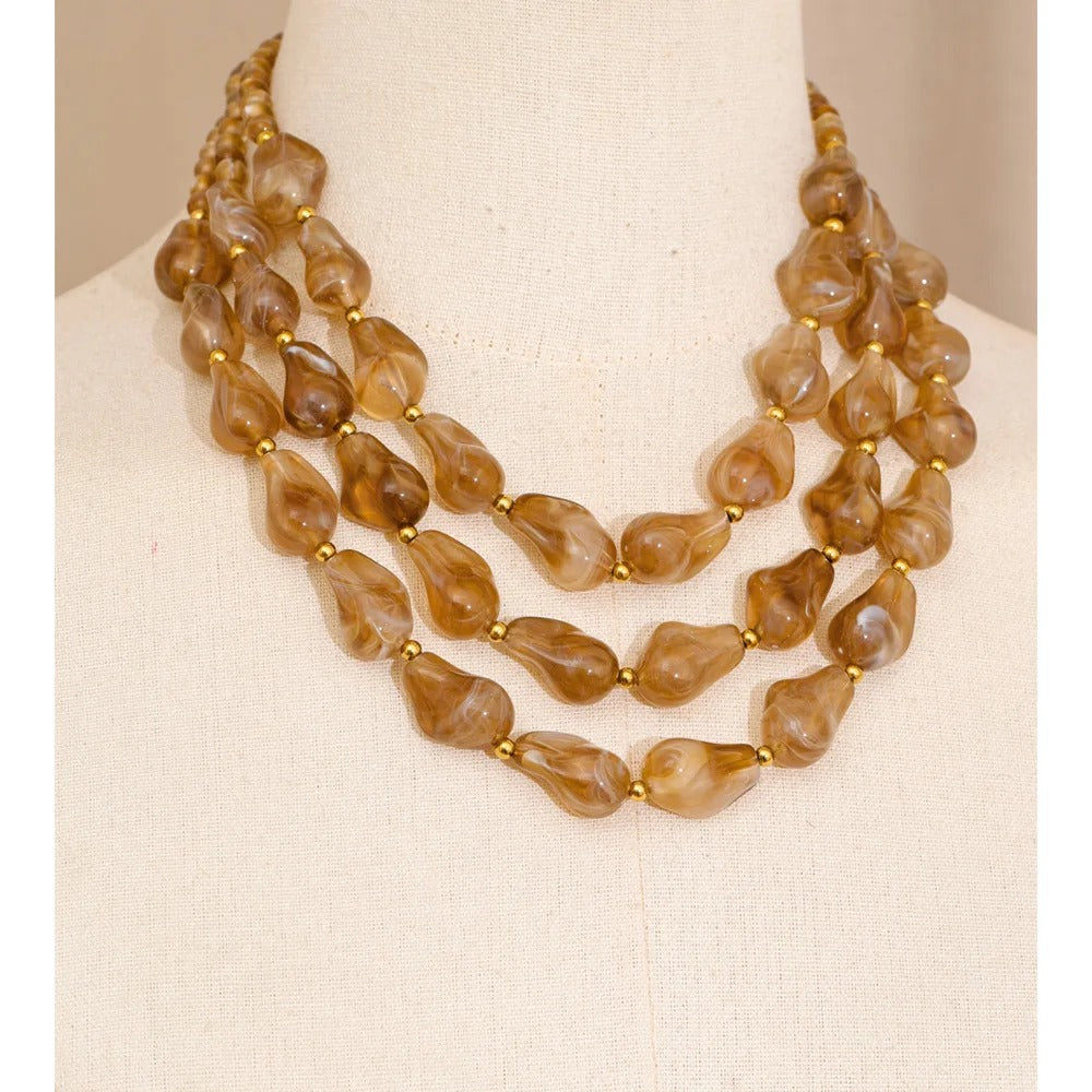 Clervont™ Handmade Layered Pearl Teardrop Necklace