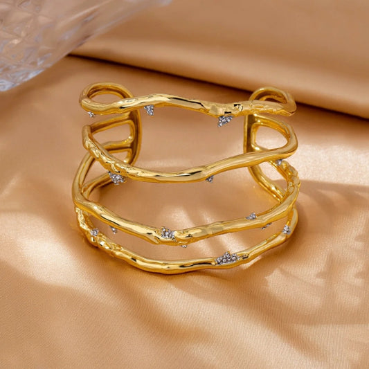 Rougrant™ Two-Tone Full Diamond Gold-Plated Bracelet