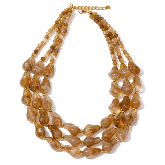 Clervont™ Handmade Layered Pearl Teardrop Necklace