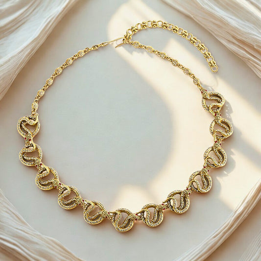Vyperra™ Retro Punk Snake Rhinestone Choker