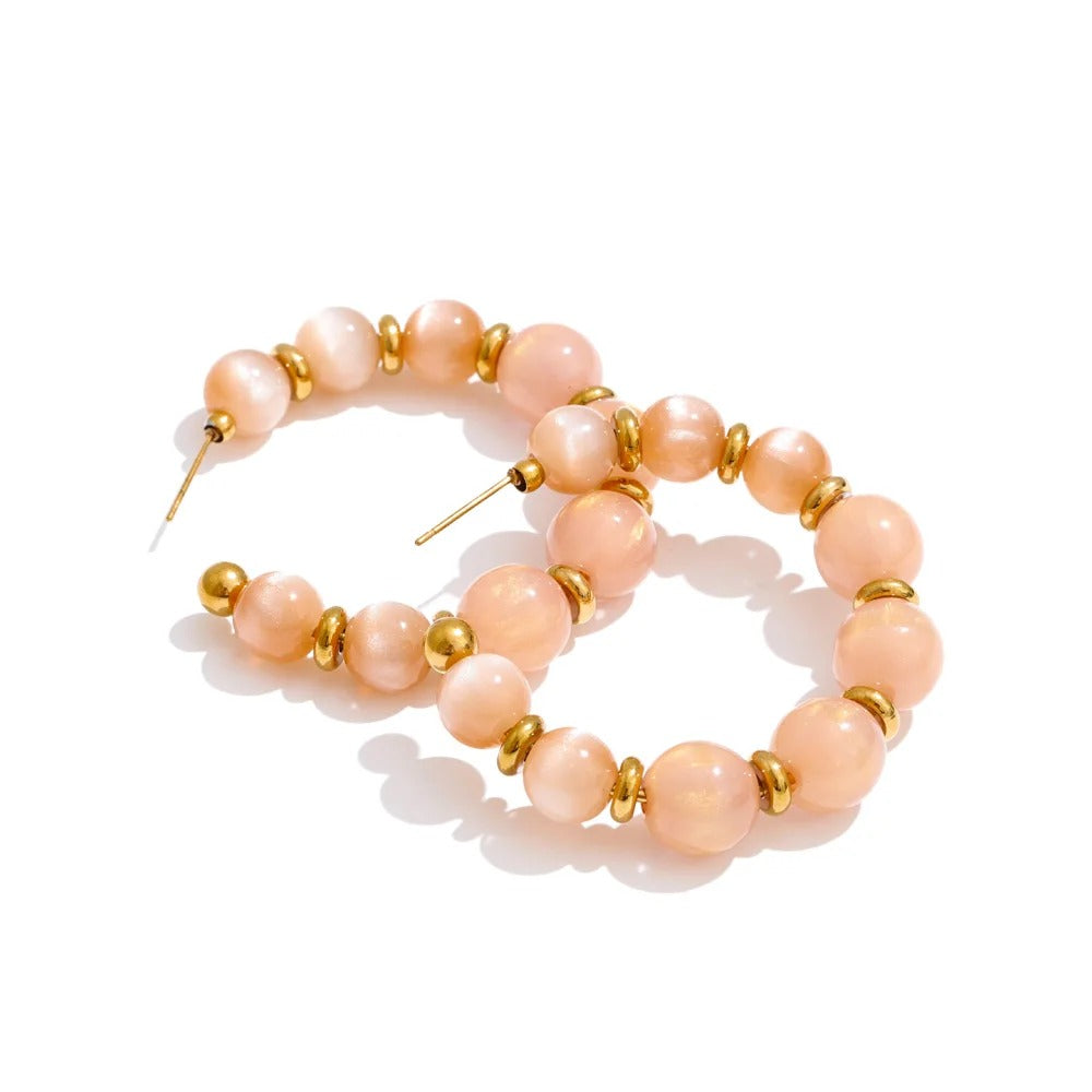 Brivont™ French Acrylic Pearl C-Shape Huggie Earrings