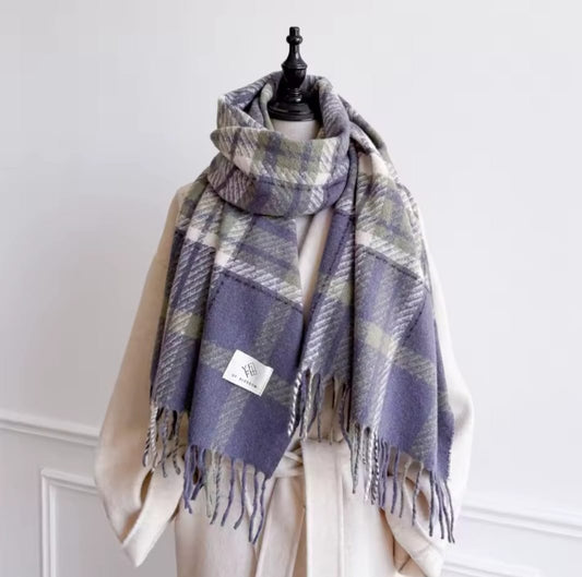 Thalassa™ Luxury Cashmere Plaid Winter Pashmina Wrap