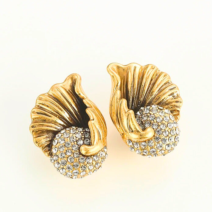 Aureliza™ Vintage Rhinestone Flower Stud Earrings