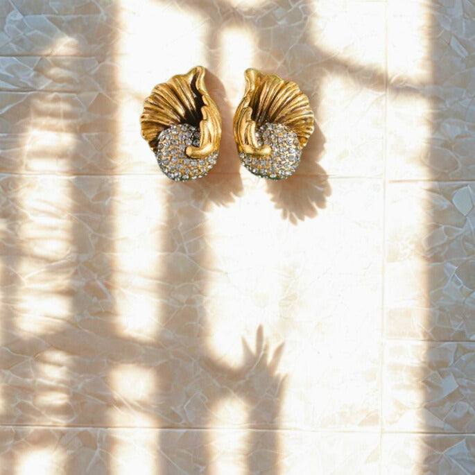 Aureliza™ Vintage Rhinestone Flower Stud Earrings