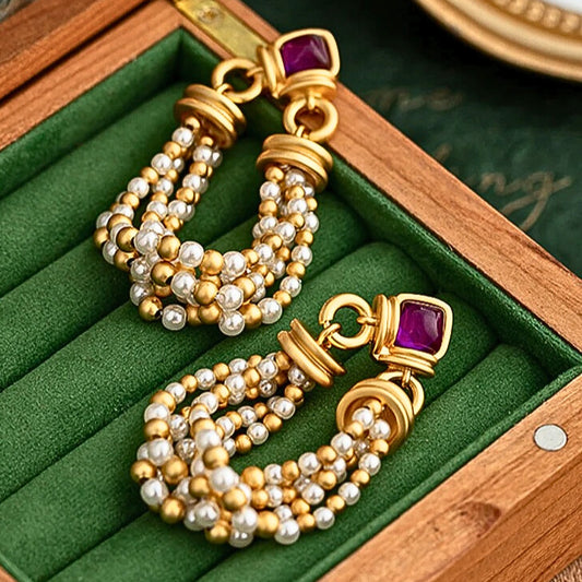 Alureva™ Simulated Pearl Tassel Drop Earrings