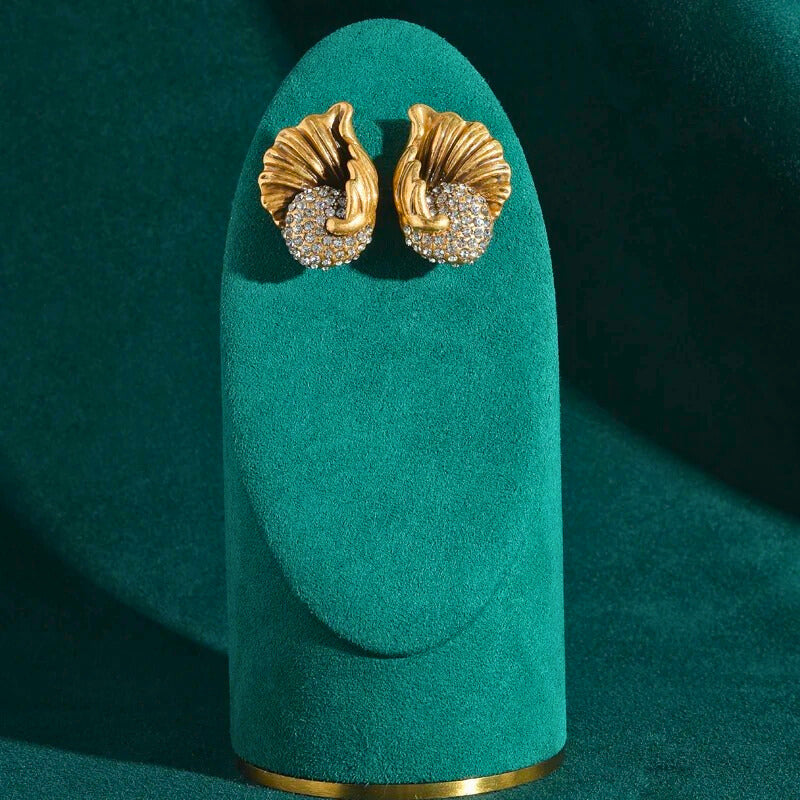 Aureliza™ Vintage Rhinestone Flower Stud Earrings