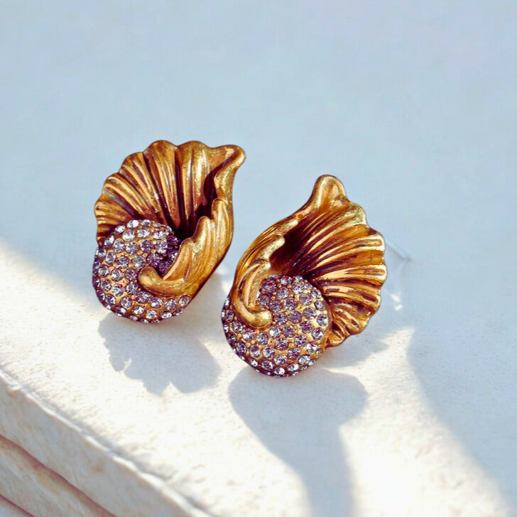 Aureliza™ Vintage Rhinestone Flower Stud Earrings