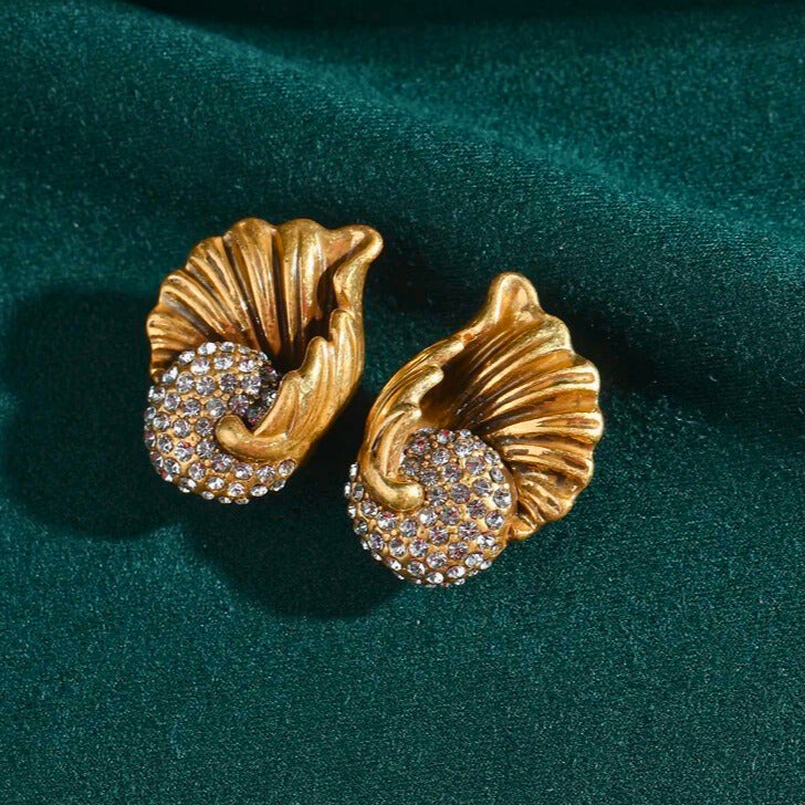 Aureliza™ Vintage Rhinestone Flower Stud Earrings