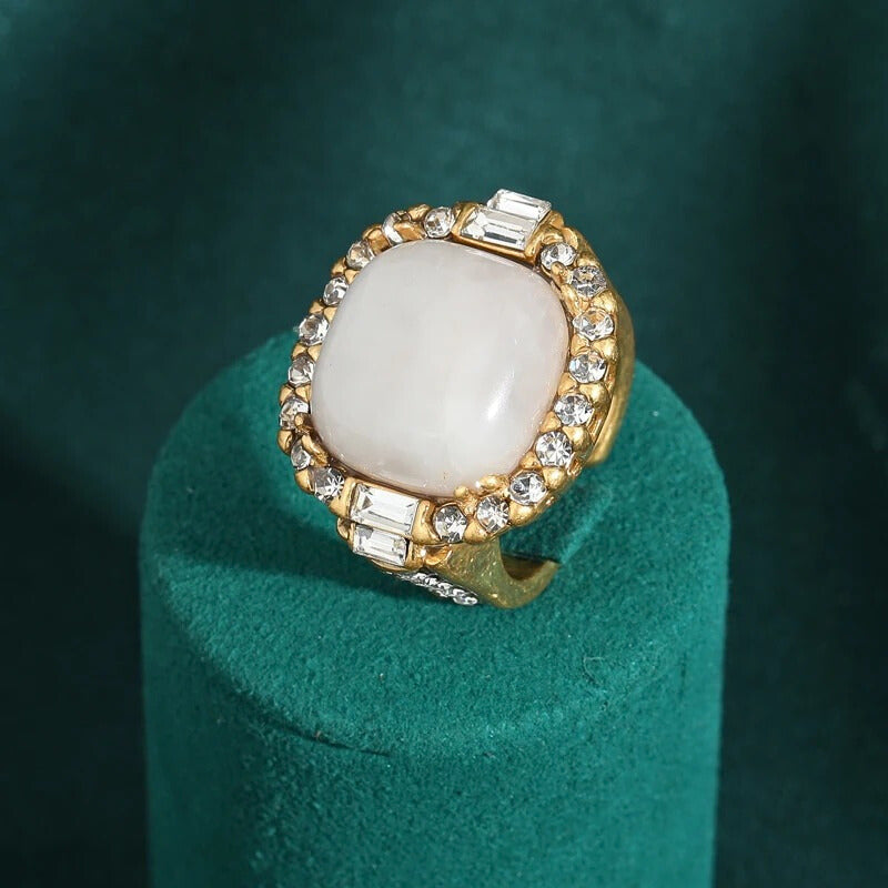 Bellure™ Vintage Pink Opal Square Ring