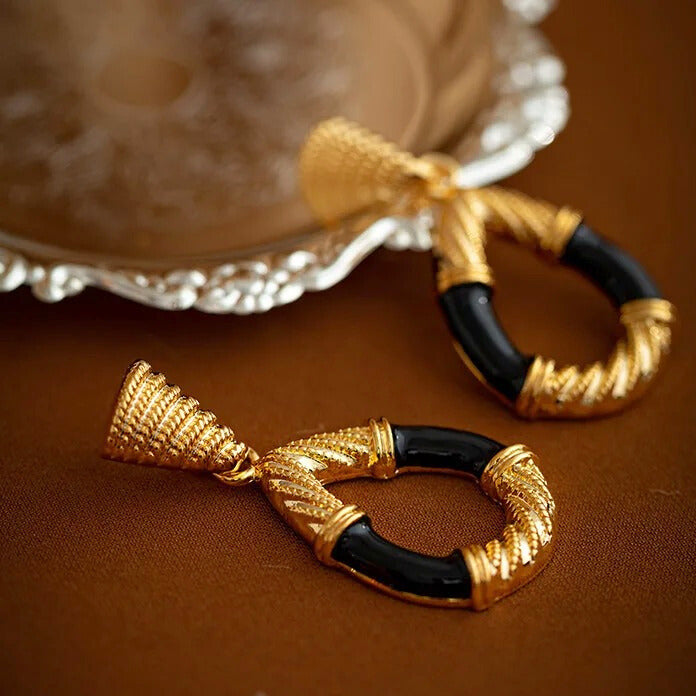 Bravaya™ Textured Metal Statement Drop Earrings