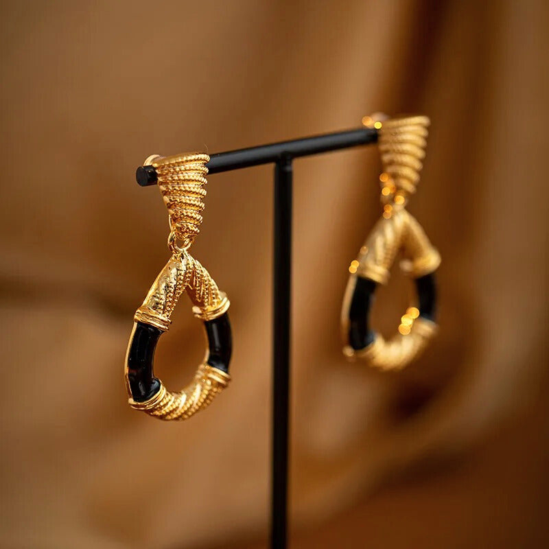Bravaya™ Textured Metal Statement Drop Earrings