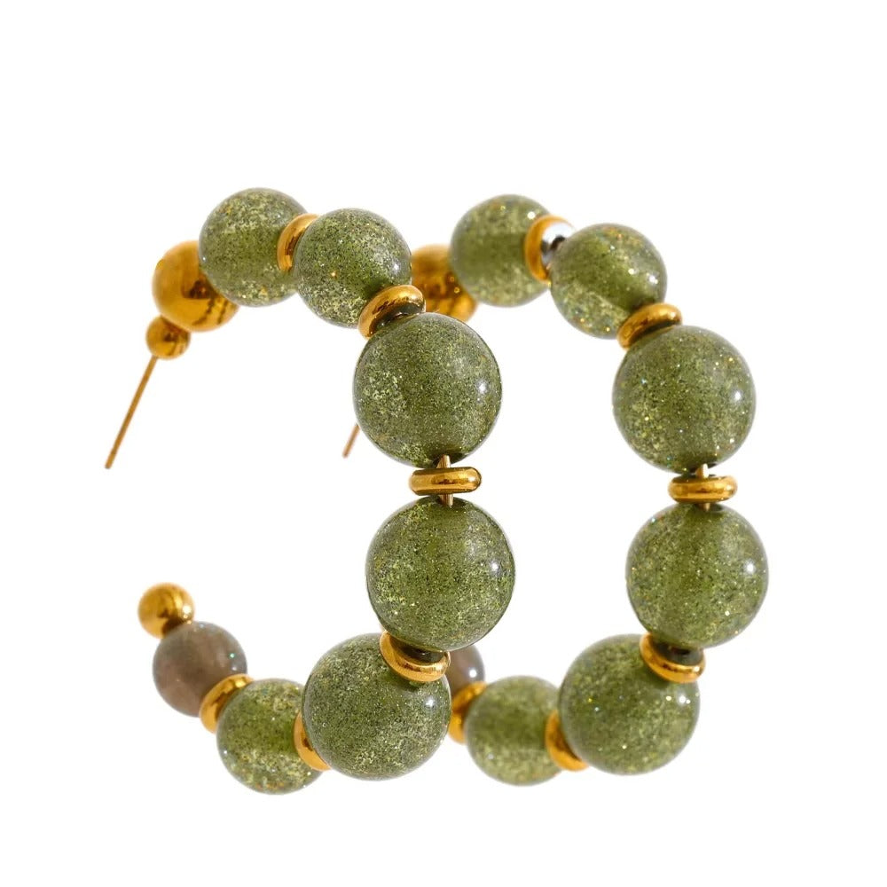 Brivont™ French Acrylic Pearl C-Shape Huggie Earrings