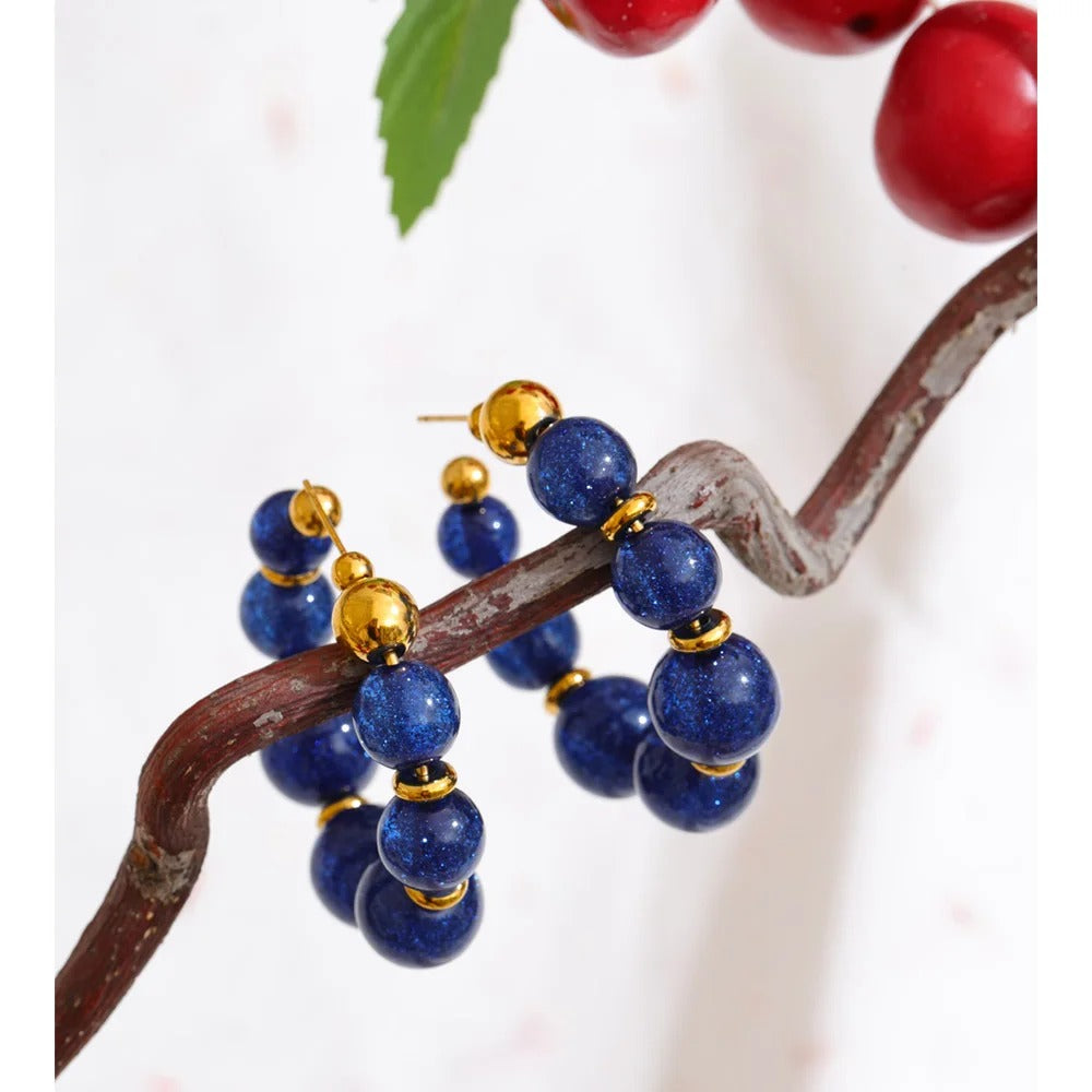 Brivont™ French Acrylic Pearl C-Shape Huggie Earrings