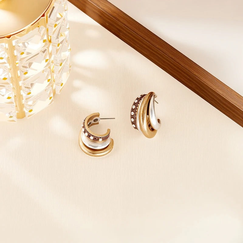 Fravont™ Double-Layer Cashew C-Shape Earrings