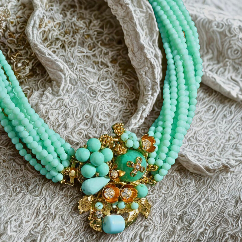 Gravella™ Vintage Layered Pearl & Crystal Necklace