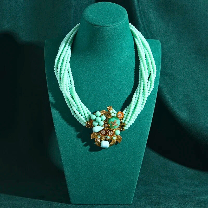 Gravella™ Vintage Layered Pearl & Crystal Necklace