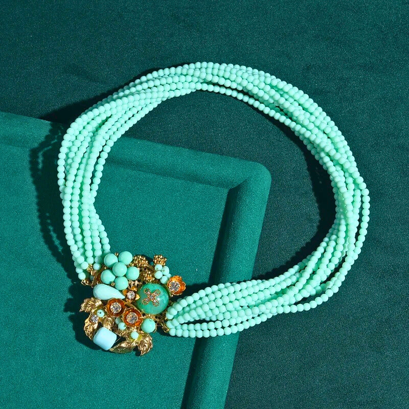Gravella™ Vintage Layered Pearl & Crystal Necklace