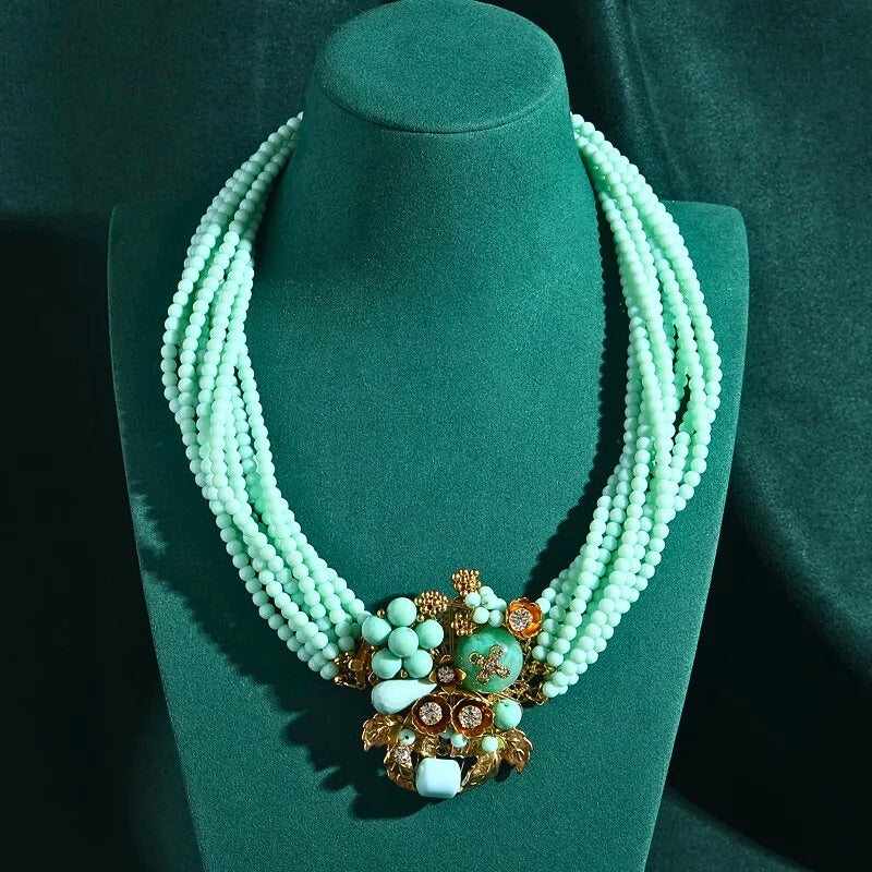 Gravella™ Vintage Layered Pearl & Crystal Necklace