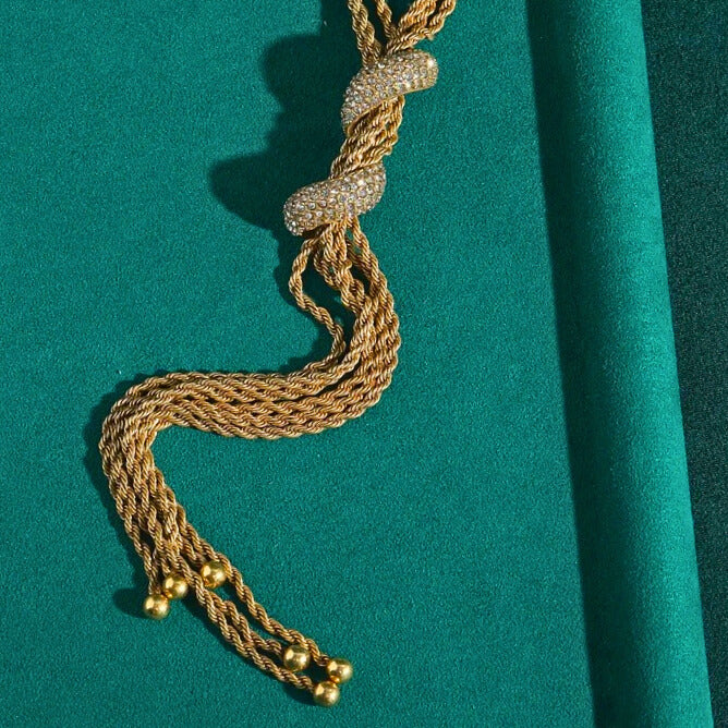 Helvara™ Vintage Gold Rope Chain Necklace