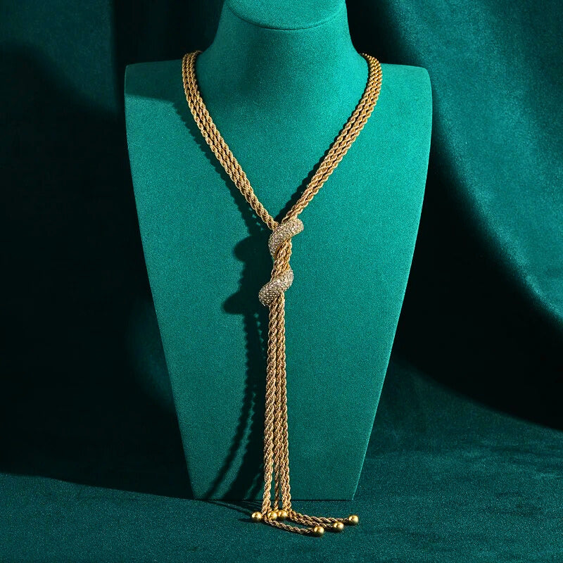 Helvara™ Vintage Gold Rope Chain Necklace
