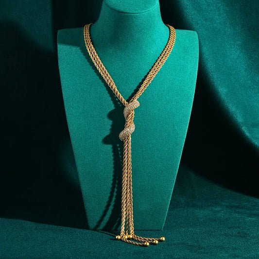 Helvara™ Vintage Gold Rope Chain Necklace