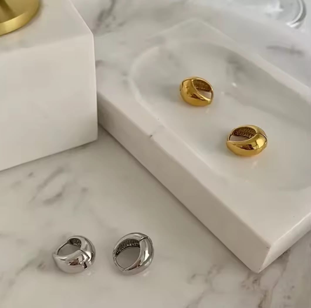 Givrel™ 18K Gold Geometric Sterling Silver Hoop Earrings