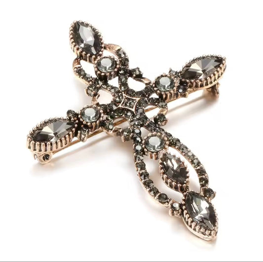 Bardent™ Vintage Pearl Cross Brooch