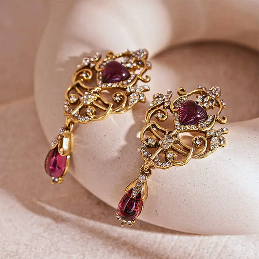 Kalivra™ Retro Palace Rhinestone Drop Earrings