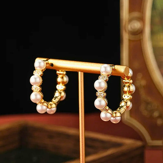 Kirella™ Luxe Pearl Circle Statement Earrings