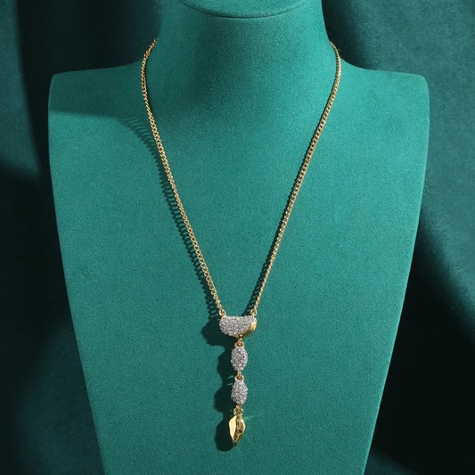 Apolline™ Vintage Gold Teardrop Rhinestone Necklace