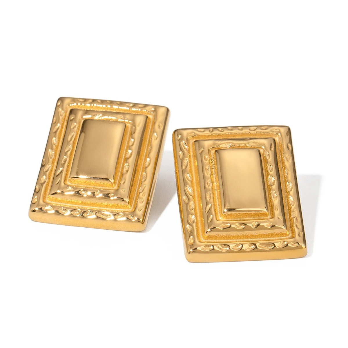 Abryelle™ Vintage Geometric Triple-Layer Rectangle Earrings