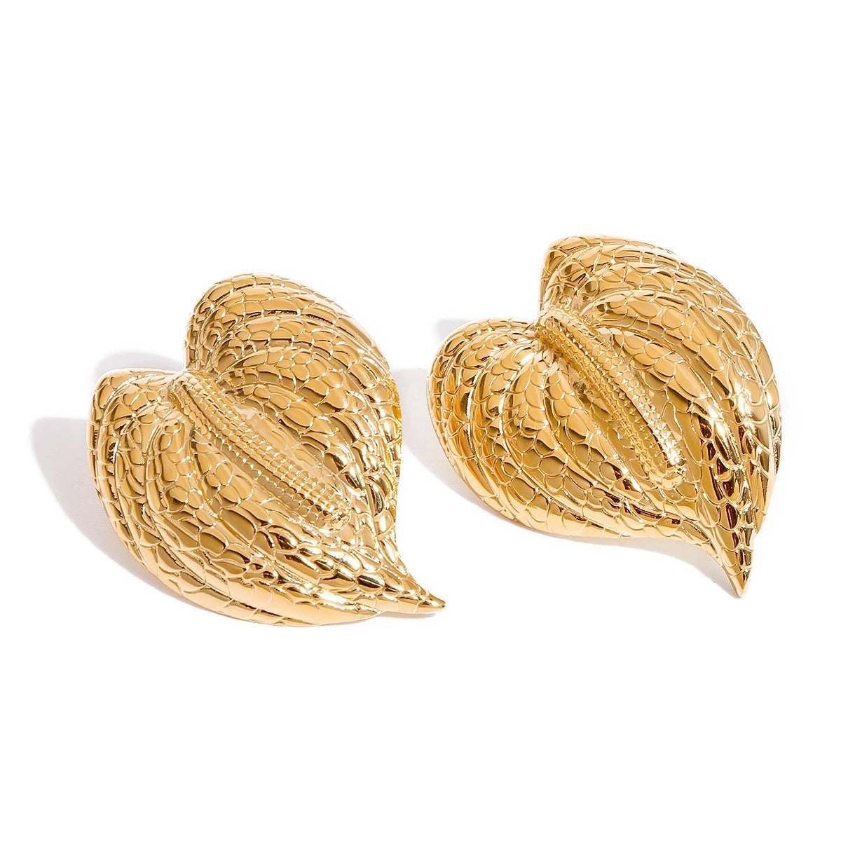 Adelora™ Gold Leaf Statement Stud Earrings
