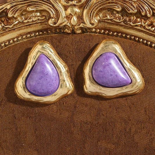 Feyora™ Vintage Purple Triangle Stone Earrings