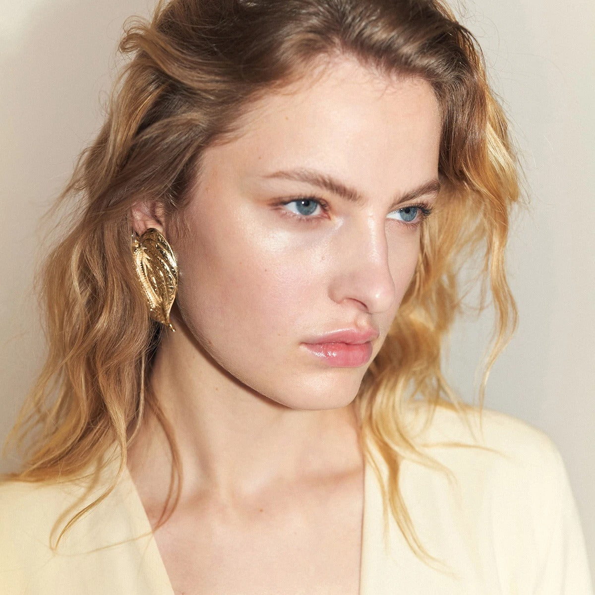 Adelora™ Gold Leaf Statement Stud Earrings
