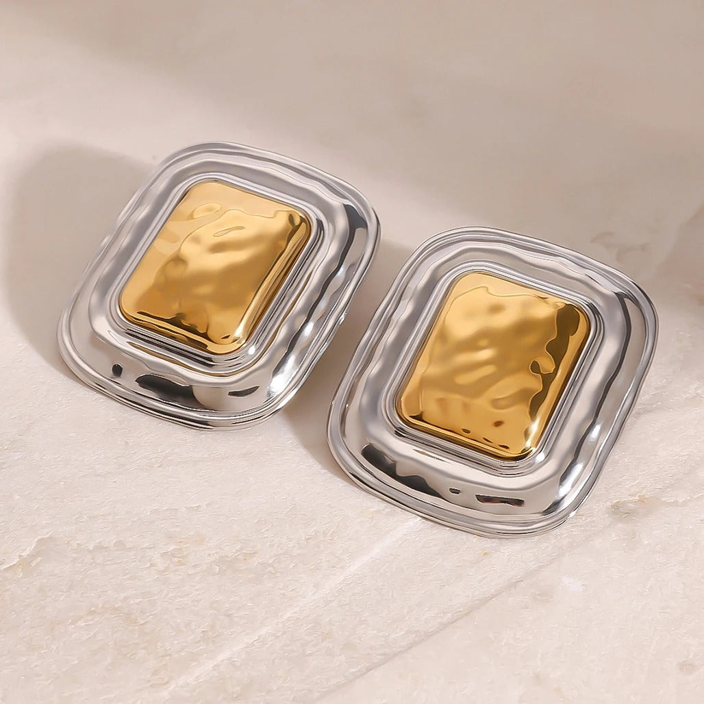 Célianne™ Geometric Gold & Silver Square Earrings