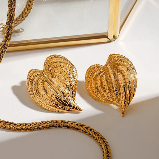 Adelora™ Gold Leaf Statement Stud Earrings