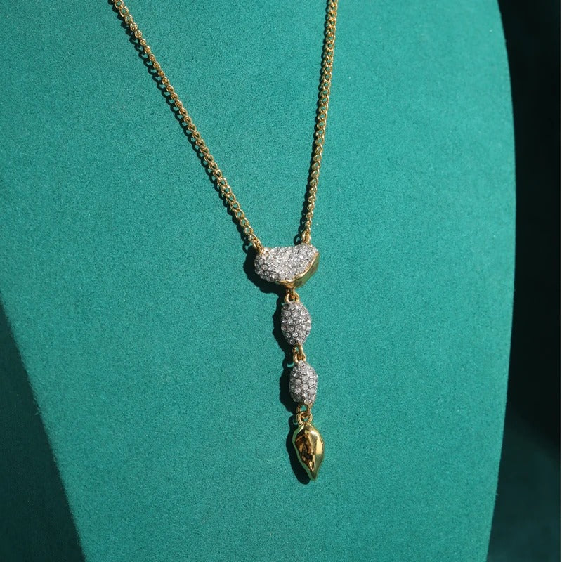 Apolline™ Vintage Gold Teardrop Rhinestone Necklace