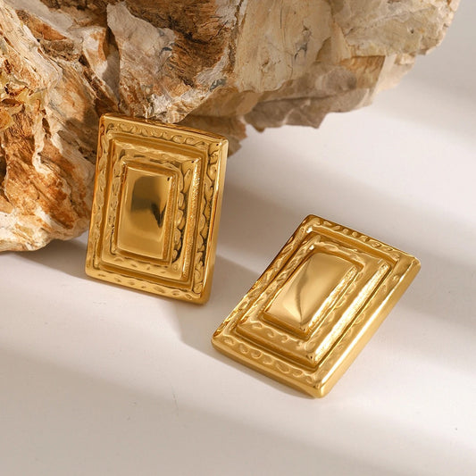 Abryelle™ Vintage Geometric Triple-Layer Rectangle Earrings