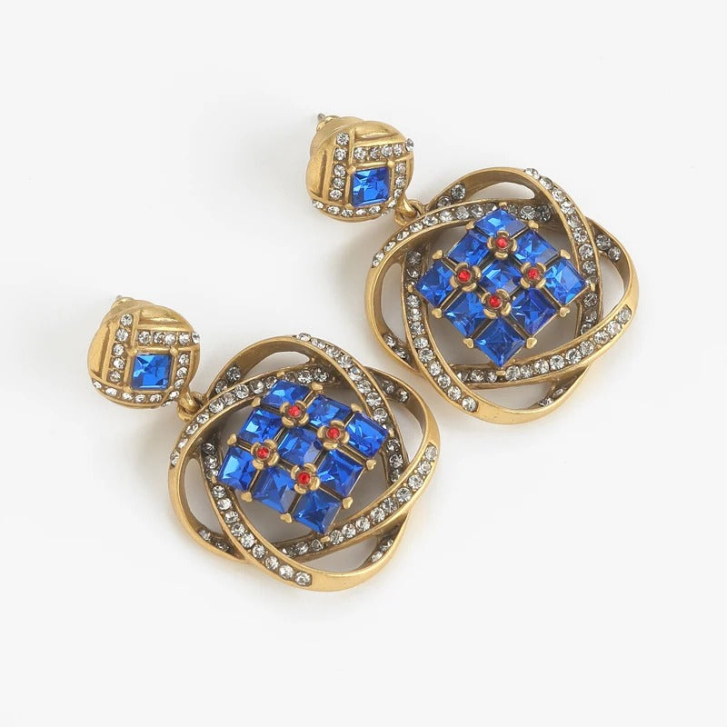 Kralin™ Vintage Blue Crystal Drop Earrings