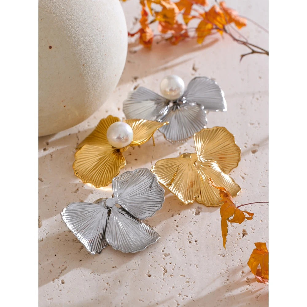 Fiorenza™ Grand Bloom Pearl Stud Earrings