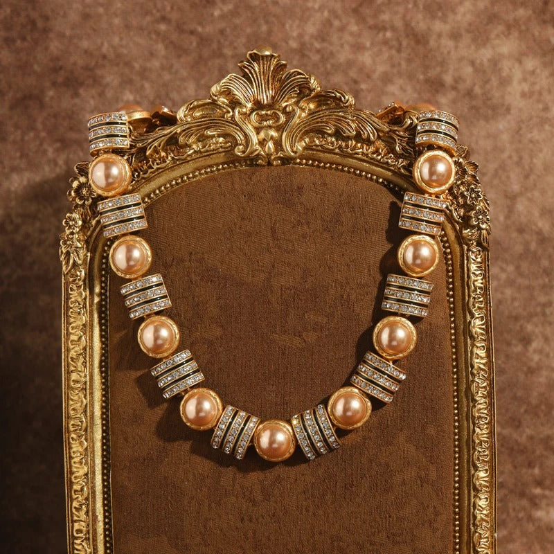 Eloise™ Vintage Pearl Rhinestone Necklace Set