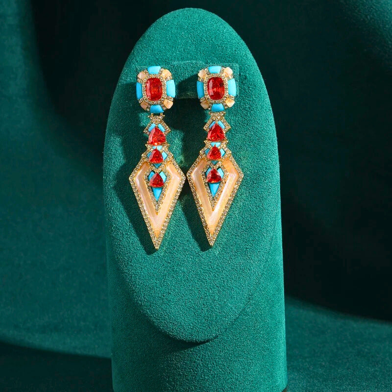 Noravelle™ Bold Vintage Crystal Statement Earrings