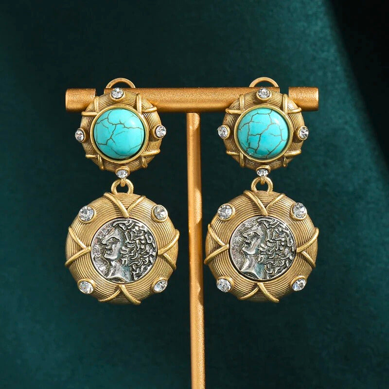 Novadra™ Vintage Coin Medallion Earrings