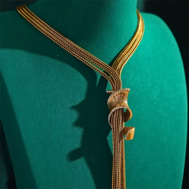 Orlinne™ Boho Baroque Pearl Pendant Necklace – Vintage-Inspired Gold Charm