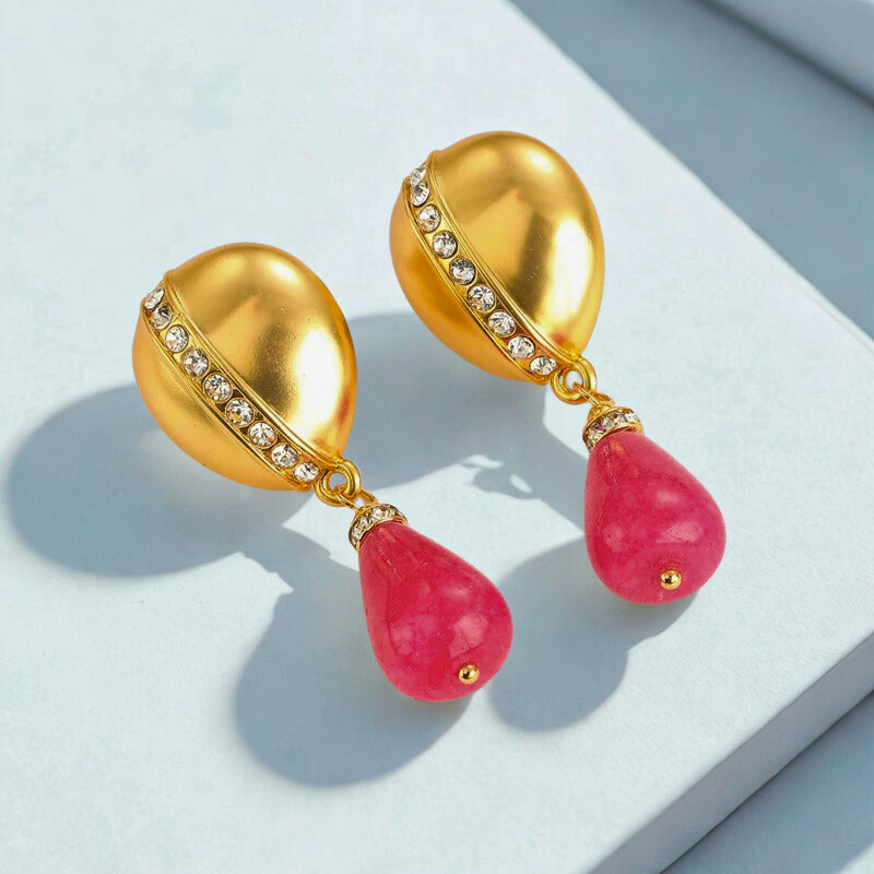 Rosavelle™ Vintage Rose Stone Drop Earrings