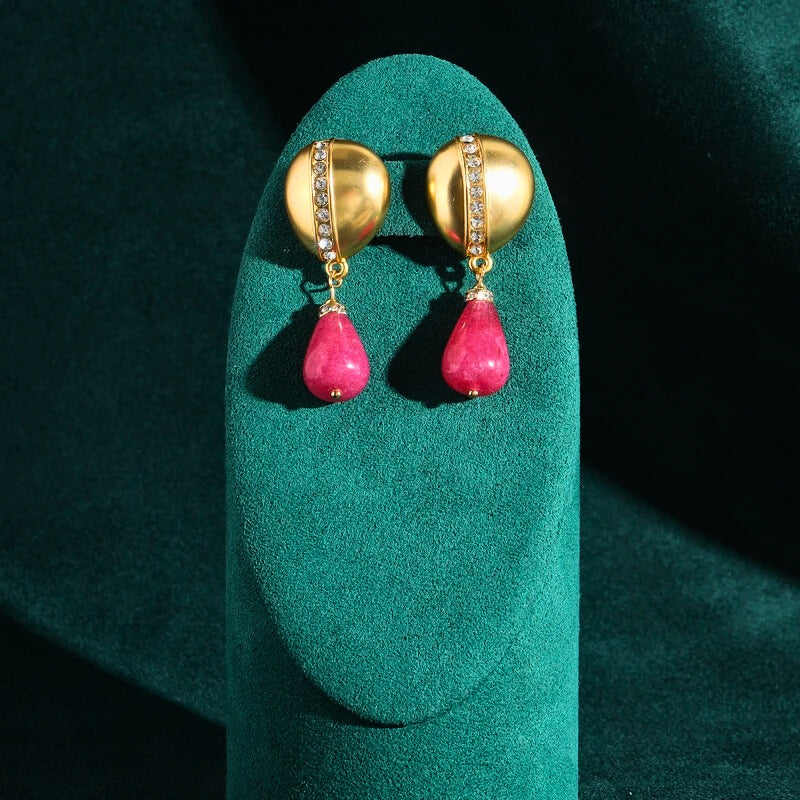 Rosavelle™ Vintage Rose Stone Drop Earrings