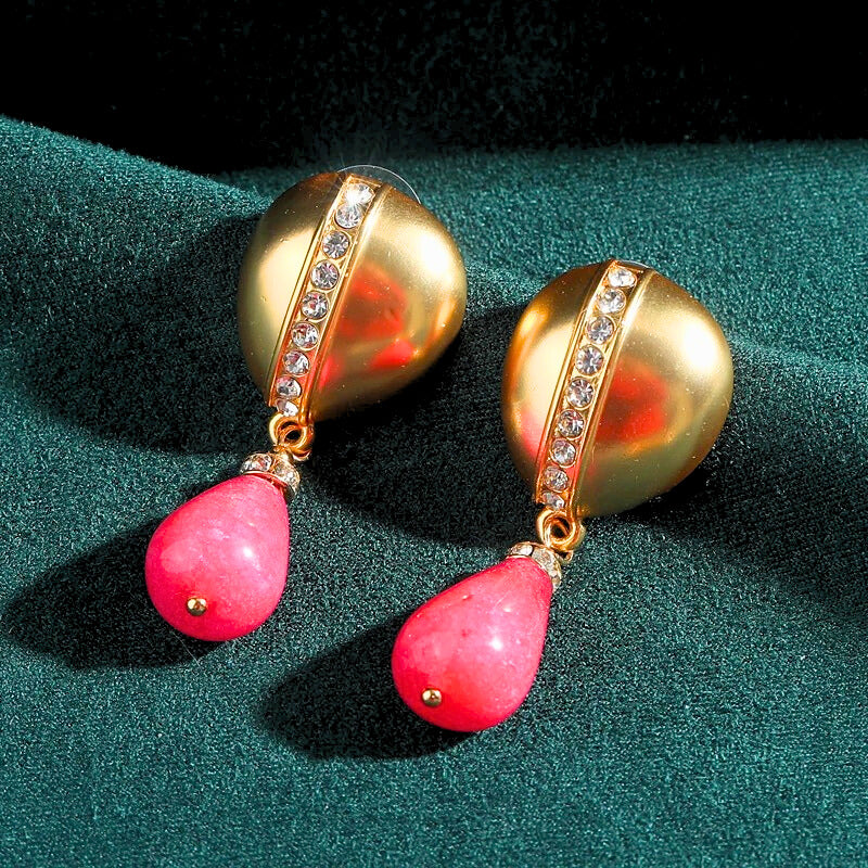 Rosavelle™ Vintage Rose Stone Drop Earrings