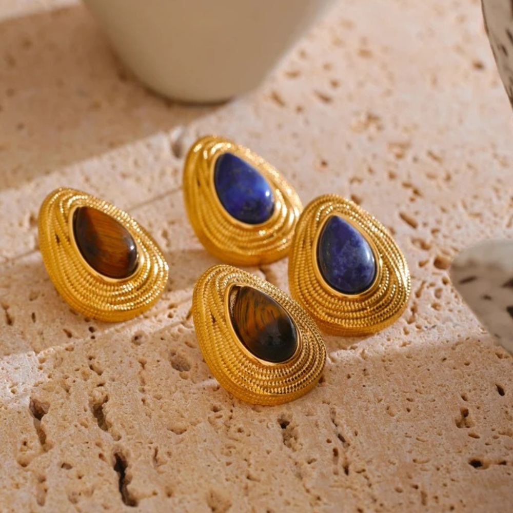 Elysian™ Geometric Stone Earrings