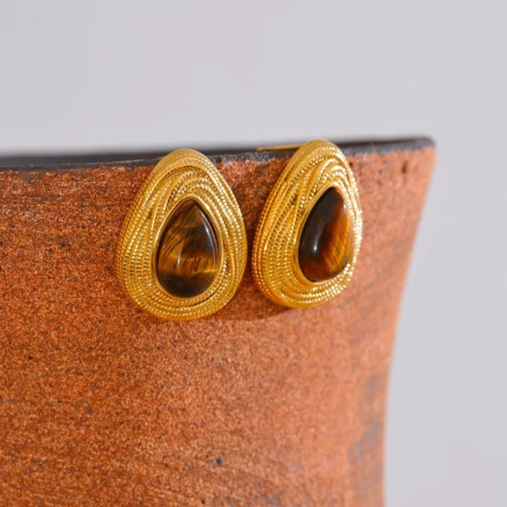 Elysian™ Geometric Stone Earrings