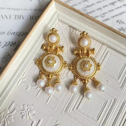 Brionette™ Retro Vintage Pearl Tassel Drop Earring